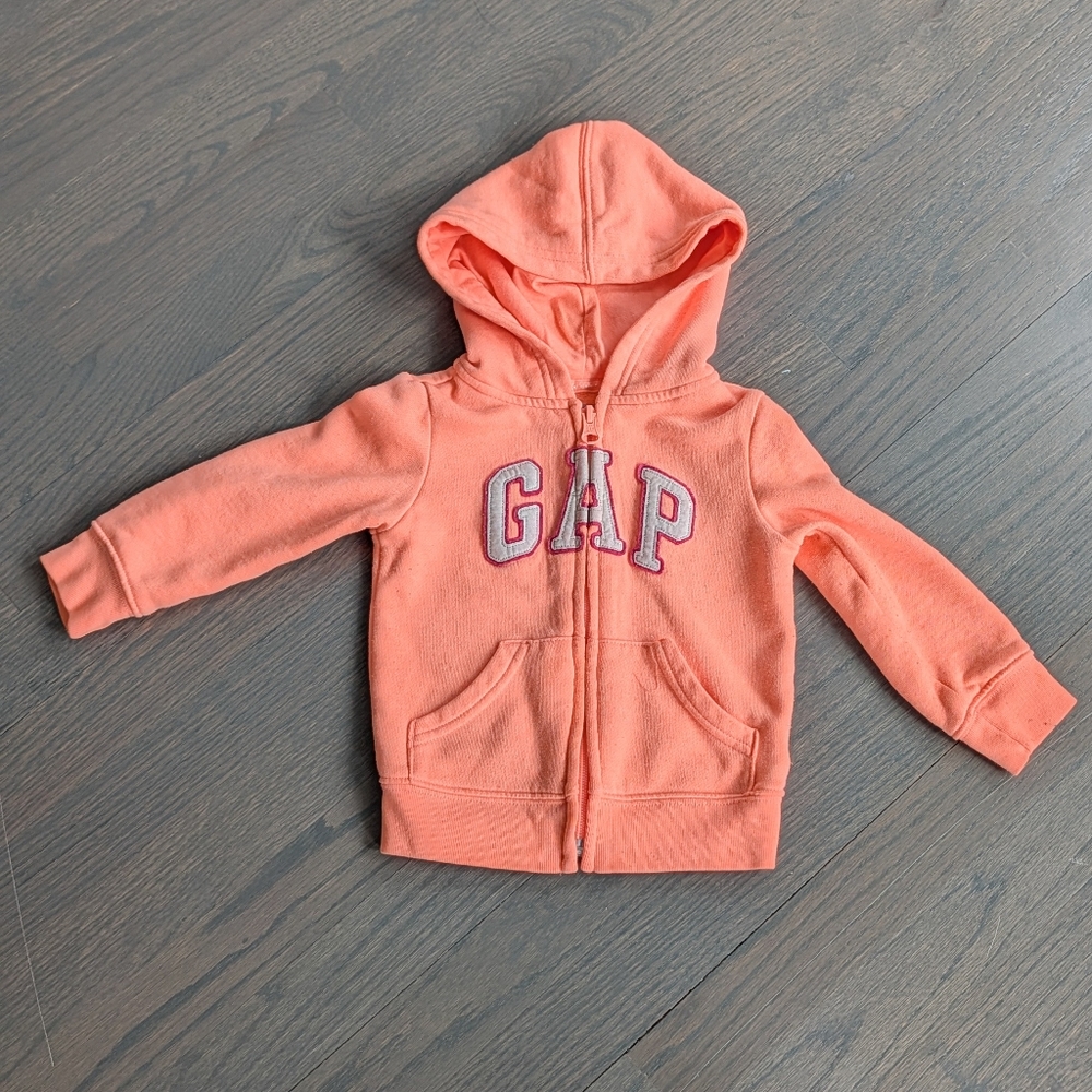 Baby Gap Arch Logo Zip-Up Hoodie - Orange - 18-24 Months